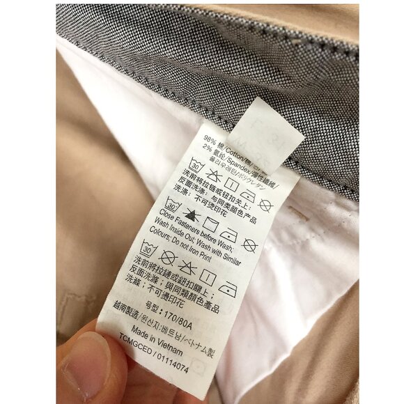 Men’s Giordano Modern Slim Fit Cotton Chino Khaki Pants Size 32x31 - Picture 5 of 7